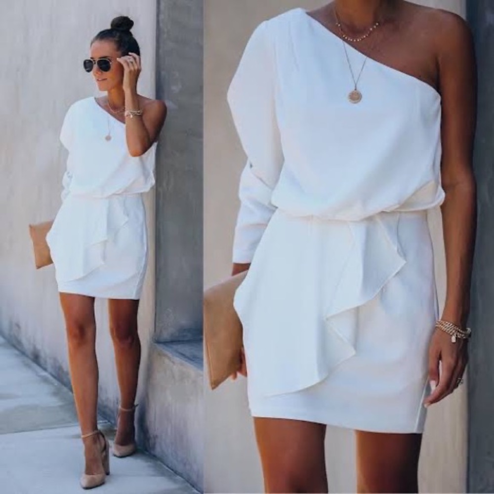 One Shoulder Ruffle Dress